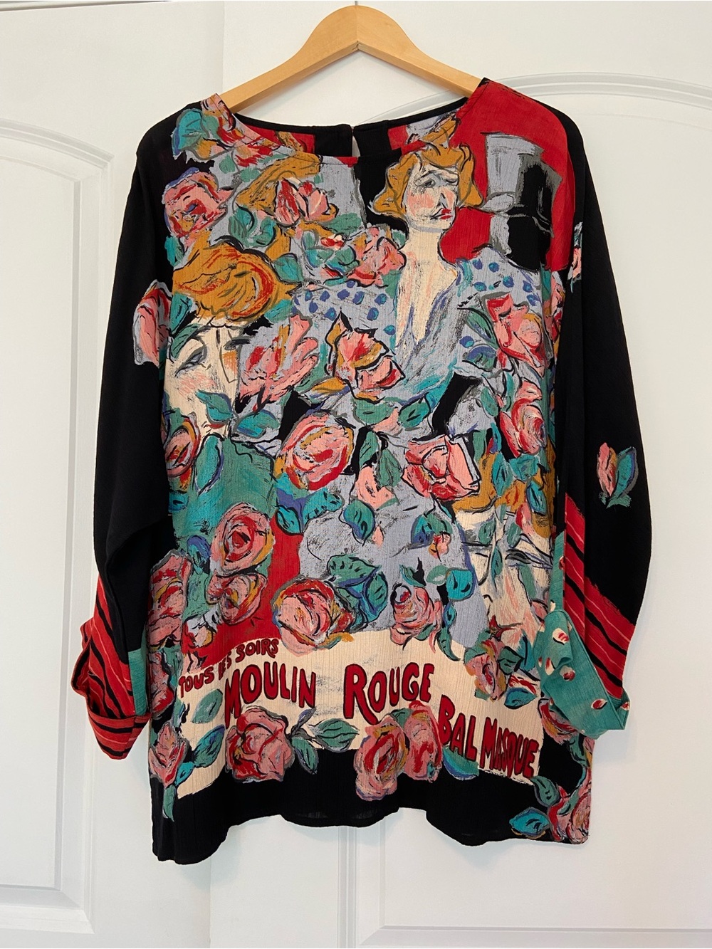 Vtg Carole Little Top Moulin Rouge French Art to Wear Old Money Sz 16